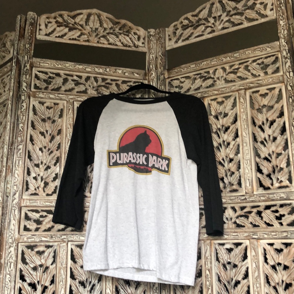 3/4 baseball sleeve cat shirt